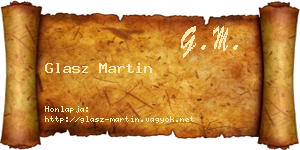 Glasz Martin névjegykártya
